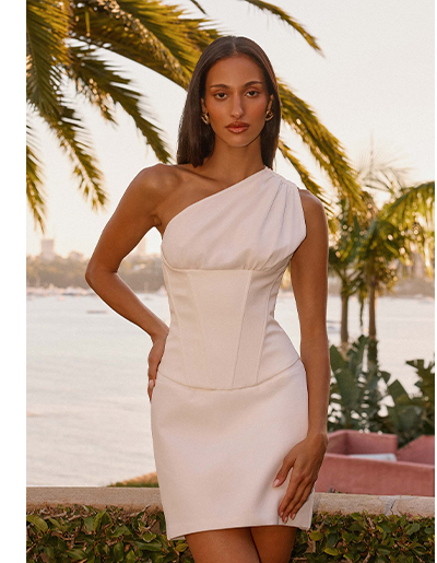 Sarielle Corset Mini Dress  — Off White