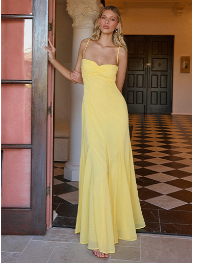 Carlin Maxi Dress — Bright Lemon