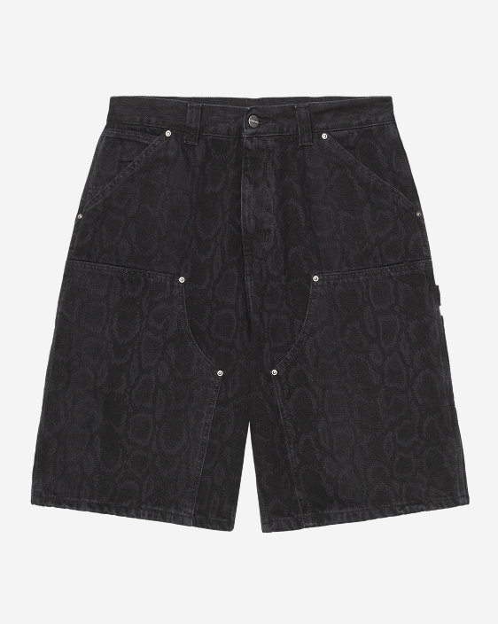 Carhartt WIP OG Double Knee Short | Black Snake Camo (Heavy Stone Wash)