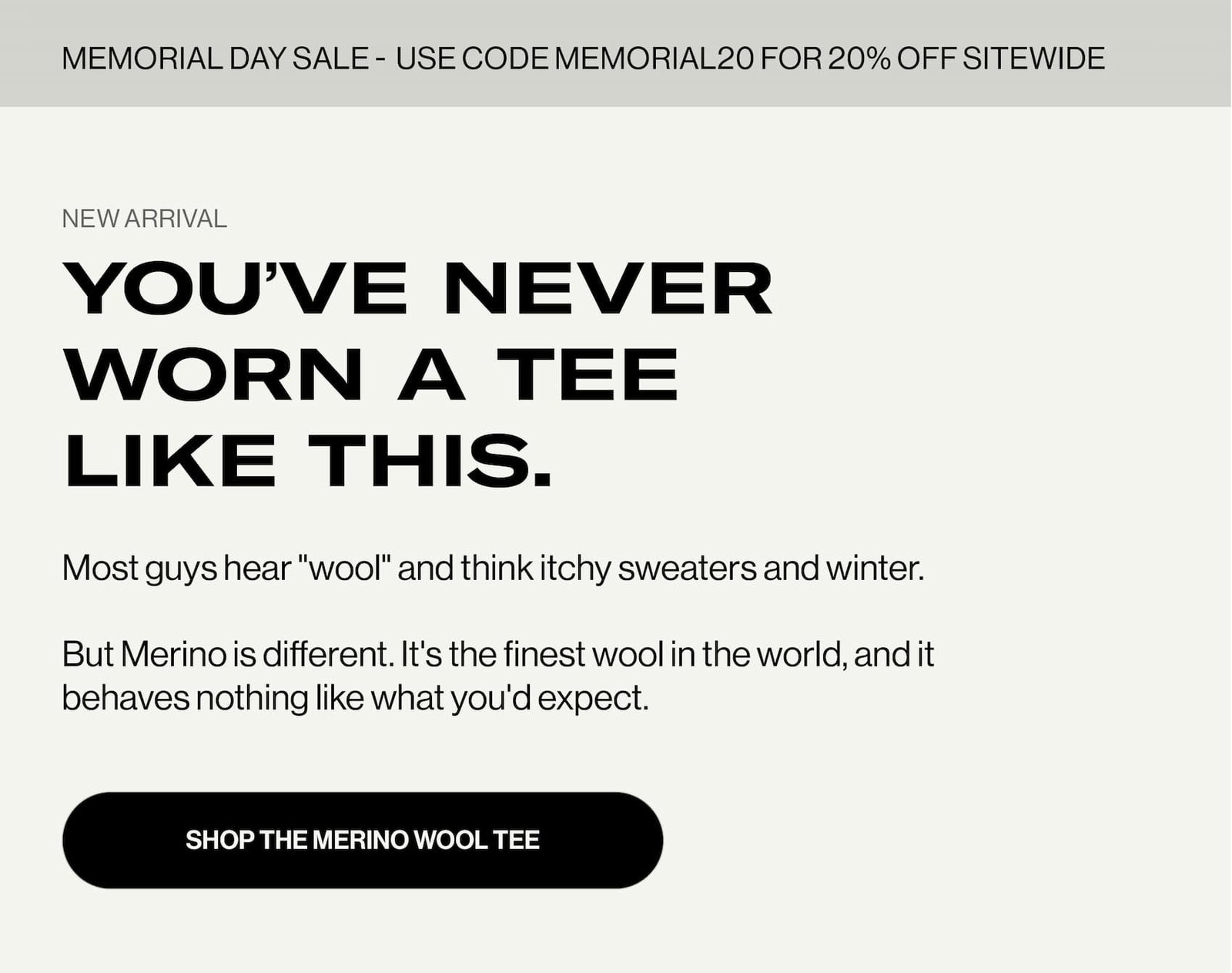 20% OFF SITEWIDE MEMORIAL DAY SALE Enjoy VIP early access with code “MEMORIAL20”.