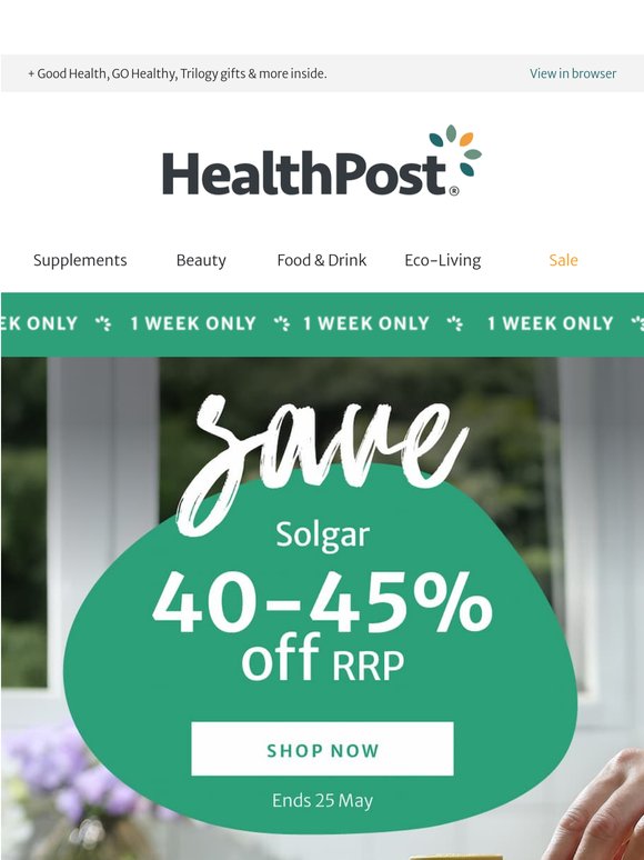 The Solgar sale your cart’s been waiting for 👀 1 week only