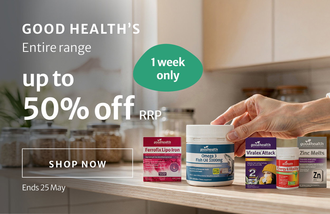 Up to 50% off RRP on Good Health's entire range