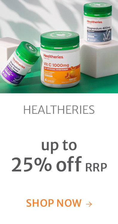 Up to 25% off RRP on Healtheries