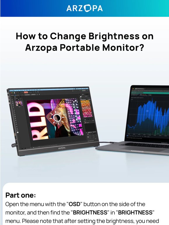 How to Change Brightness on Arzopa Portable Monitor✨