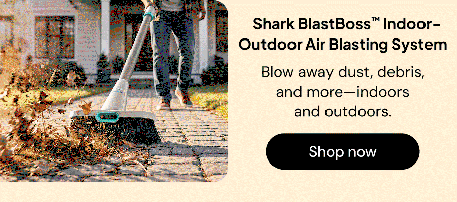 Shark BlastBoss Indoor-Outdoor Air Blasting System: Blow away dust, debris, and more--indoors and outdoors.