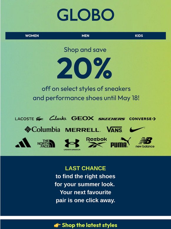 👟 Last chance! Our sale ends tonight!
