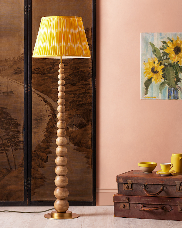 rahul standing lamp in warm wood
