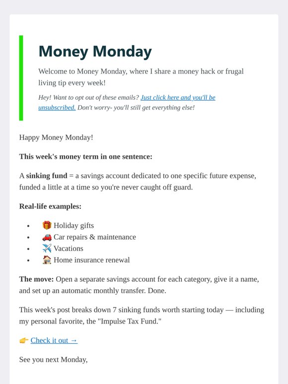 One word that could save your budget — sinking fund