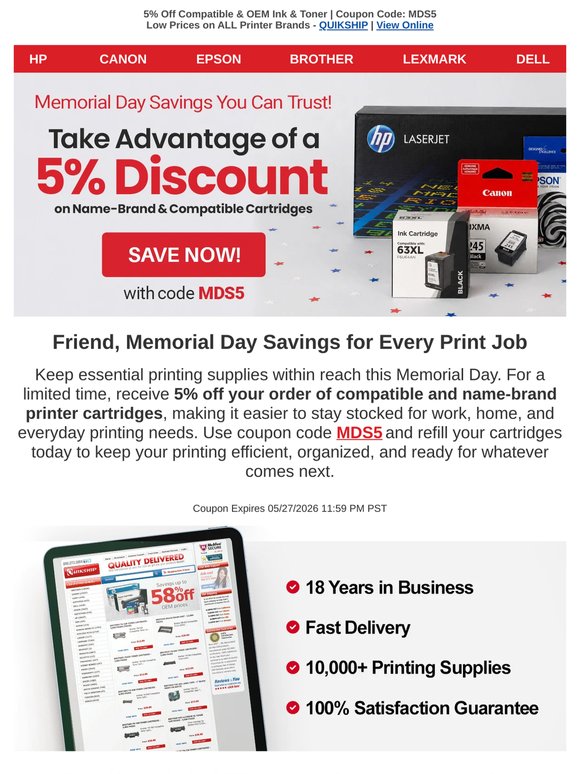 Red, White & Ink 🇺🇸 Save 5% Today