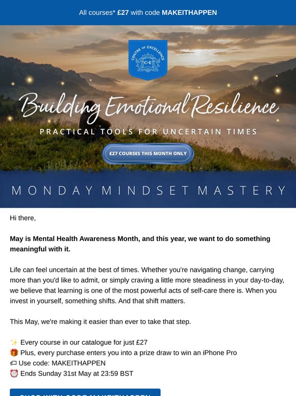 Build your resilience this May. 3 courses for £27 each 🌱