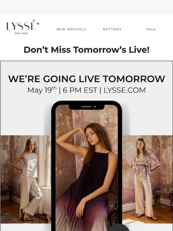 Join Us LIVE Tomorrow!