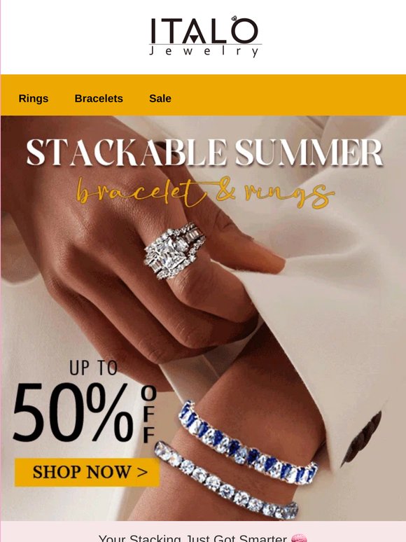 Stack Your Style: BOGO 50% Off Rings & Bracelets 💍✨