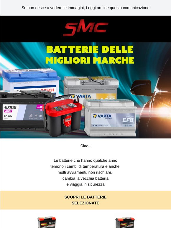 Ricambi scontati tutto l'anno — batterie comprese
