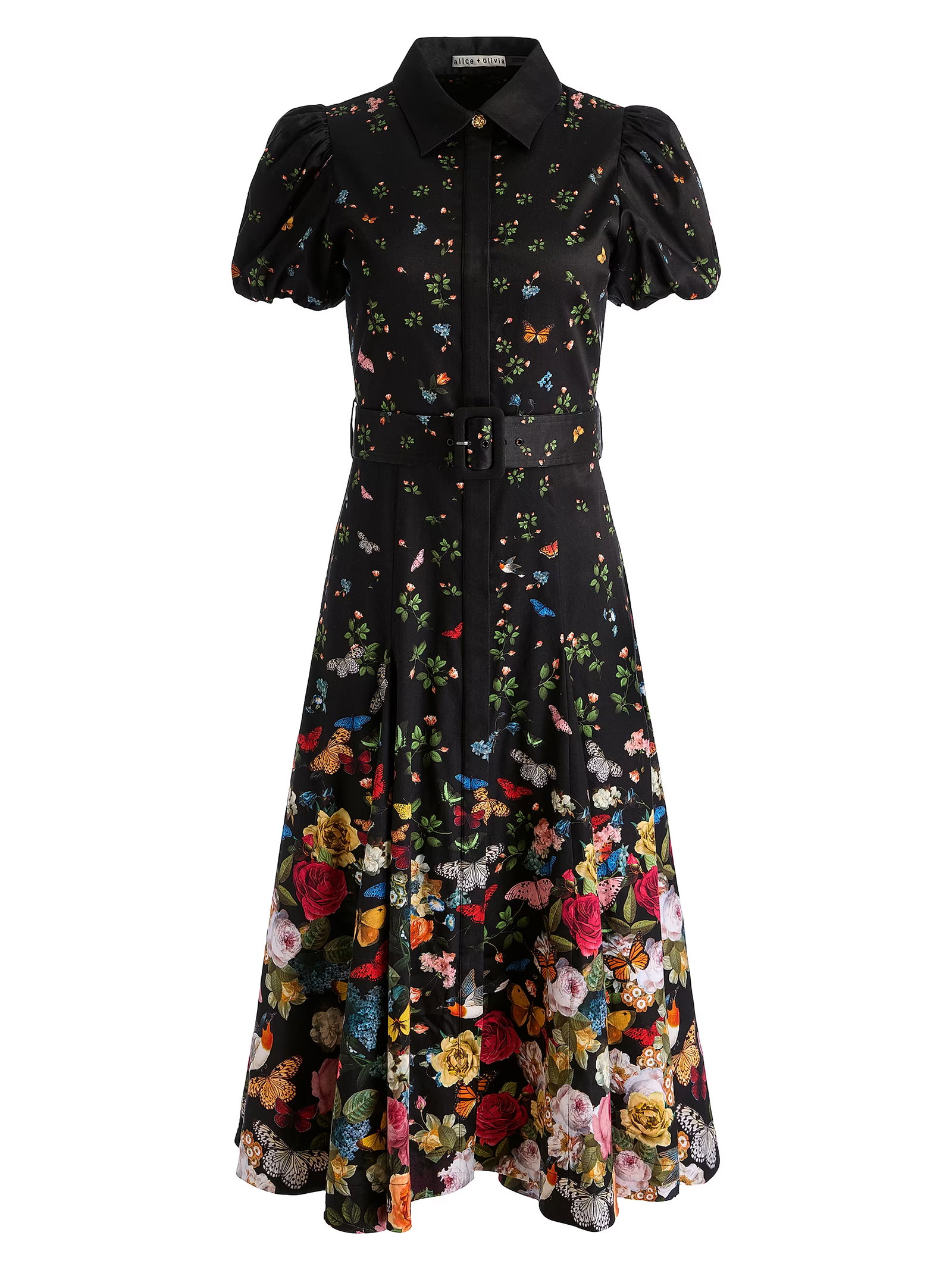 Alice + Olivia Henrietta Floral Belted Shirtdress