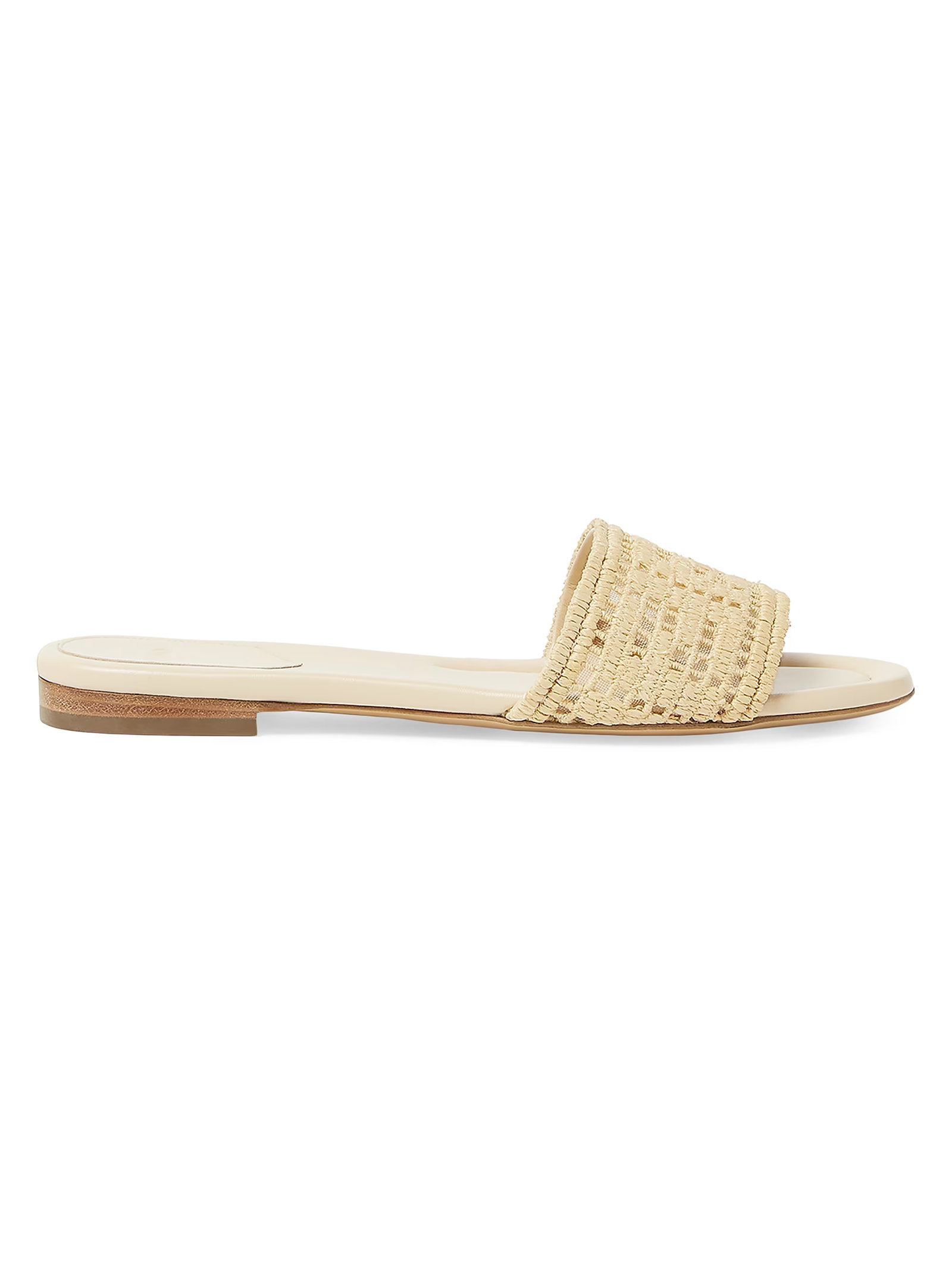 Fendi Sunshine Logo Leather Flat Slides