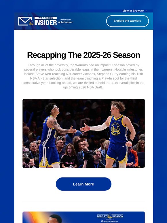 ⏪Season in Rewind for the 2025-26 Golden State Warriors