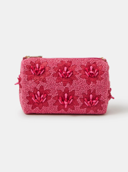 Floral Bead Embellished Shoulder Bag