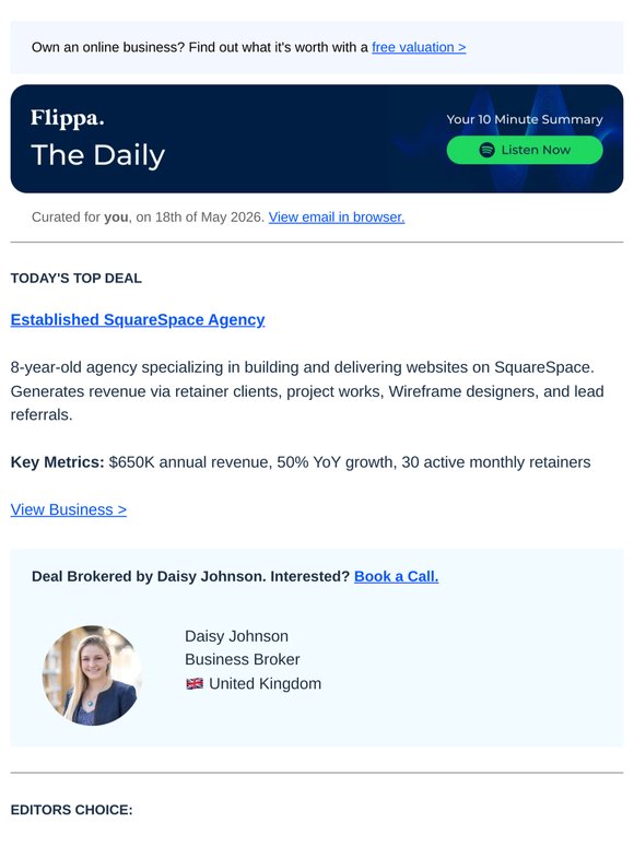 8-Yr SquareSpace Agency + 62% Traffic Taxi Booking Marketplace + 50% Margin Automotive CRM SaaS