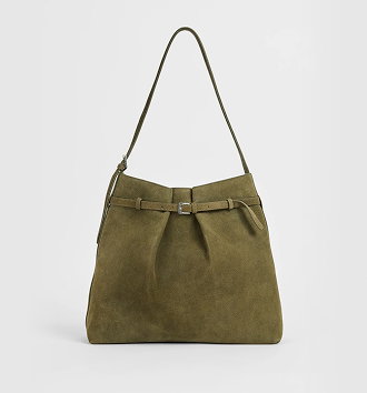 Premium suede leather bucket bag