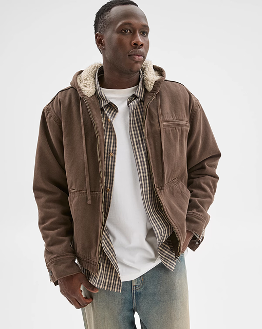 Commons heavyweight washed hooded worker jacket