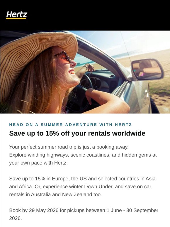 Hertz Early Summer Sale – Limited Time Only!