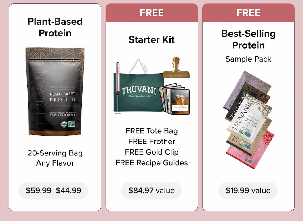 Plant-Based Protein  FREE  Starter Kit  FREE  Best-Selling Protein Sample Pack