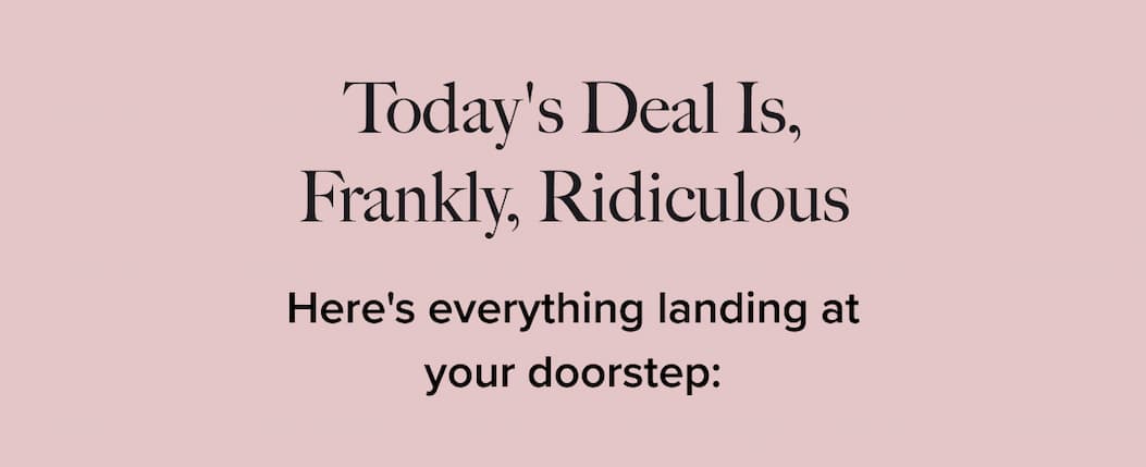 TODAY'S DEAL IS, FRANKLY, RIDICULOUS 👀 |  Here's everything landing at your doorstep: