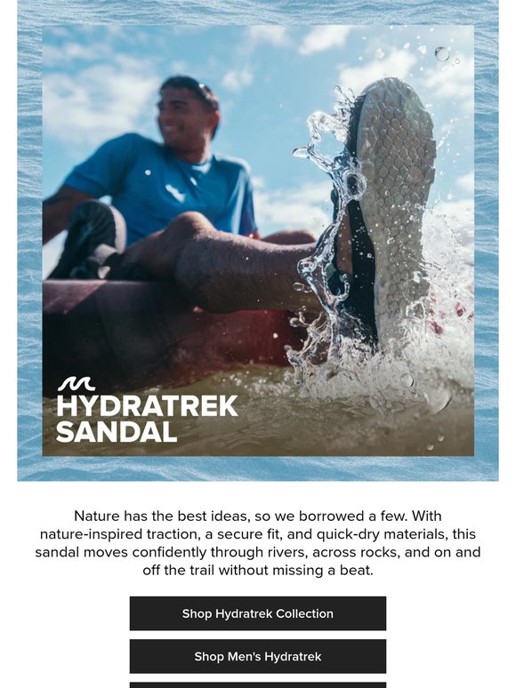 The Hydratrek Sandal: Your lotta grip, go rip amphibious sandal.