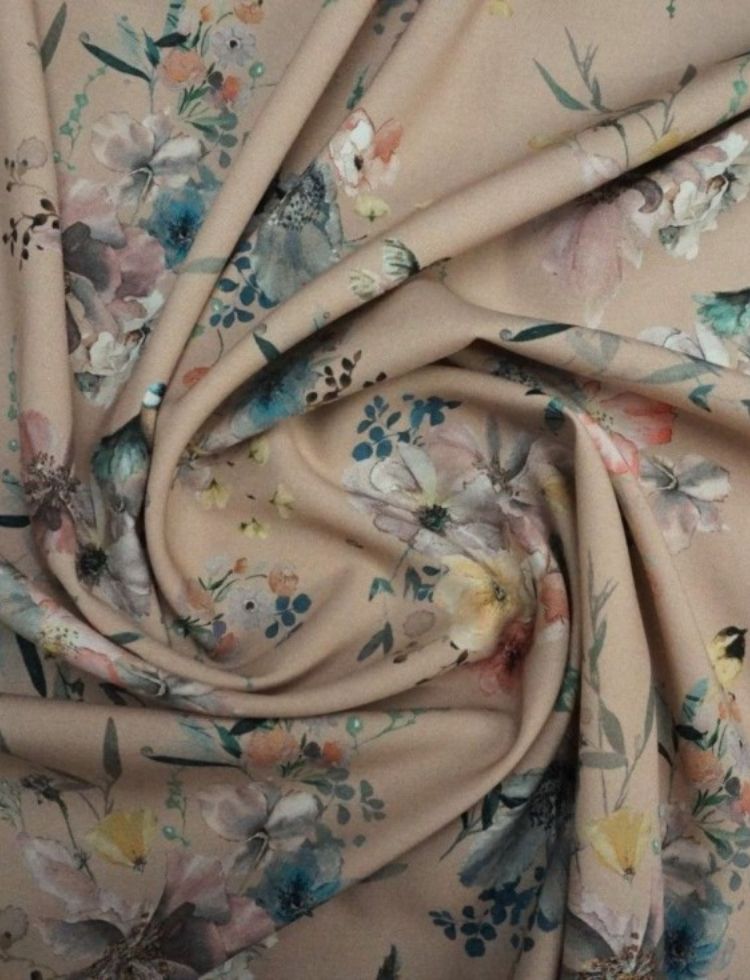 Lady McElroy Loretta Stretch Woven Viscose Fabric Blush