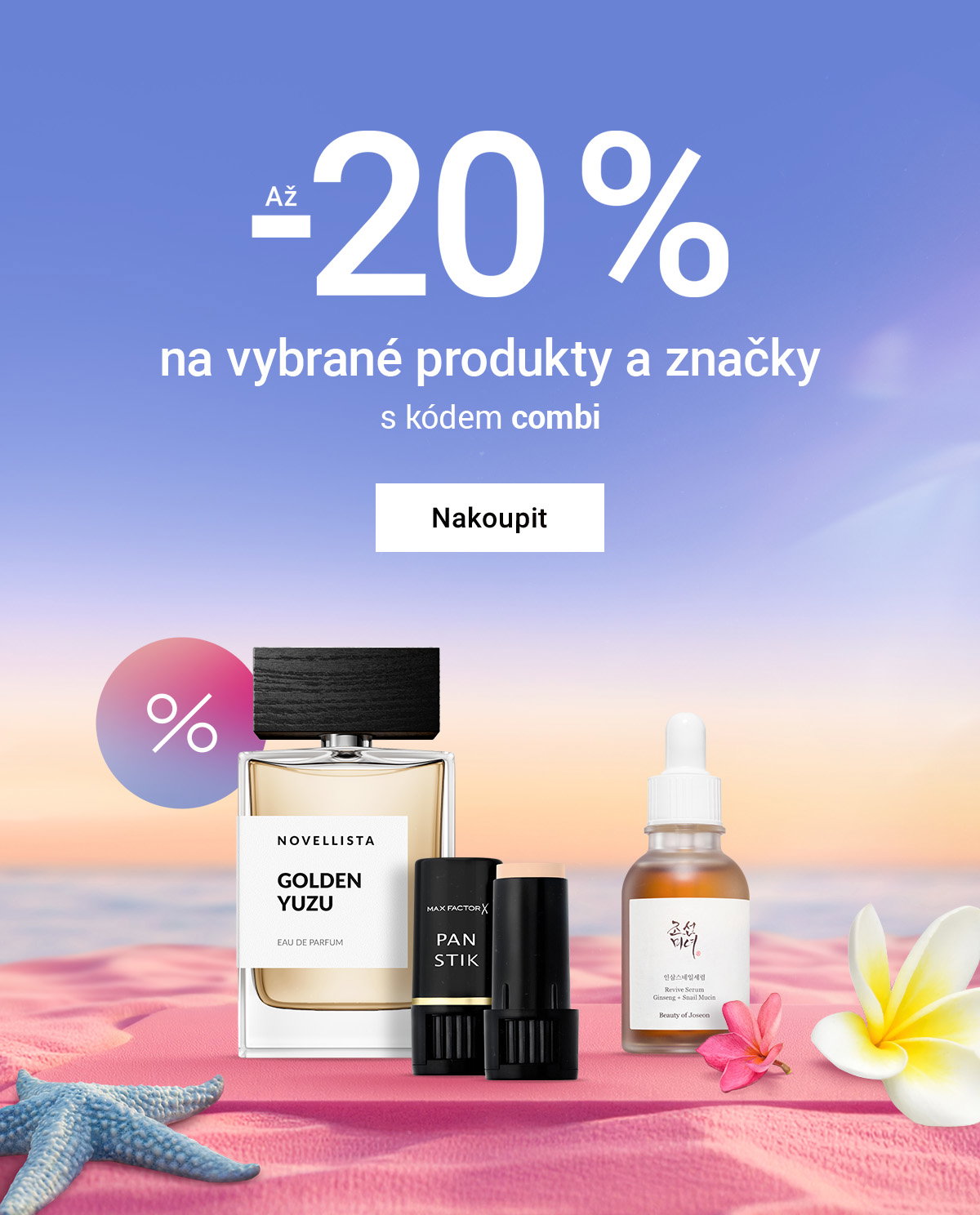 Až −20 % na vybrané produkty a značky