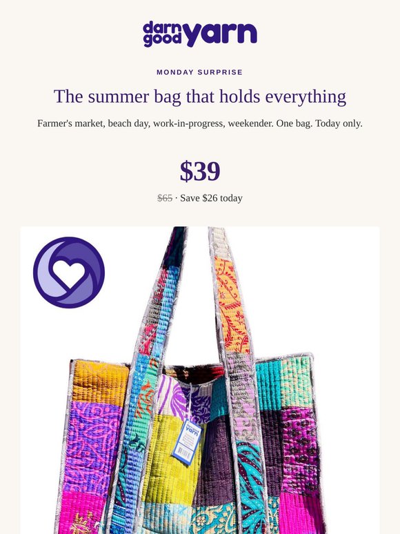 The $39 patchwork tote (today only)