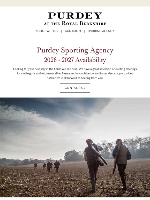 Sporting Agency 2026 - 2027 Availability