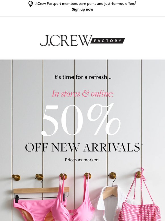 It’s officially swim season! 50% off new arrivals.
