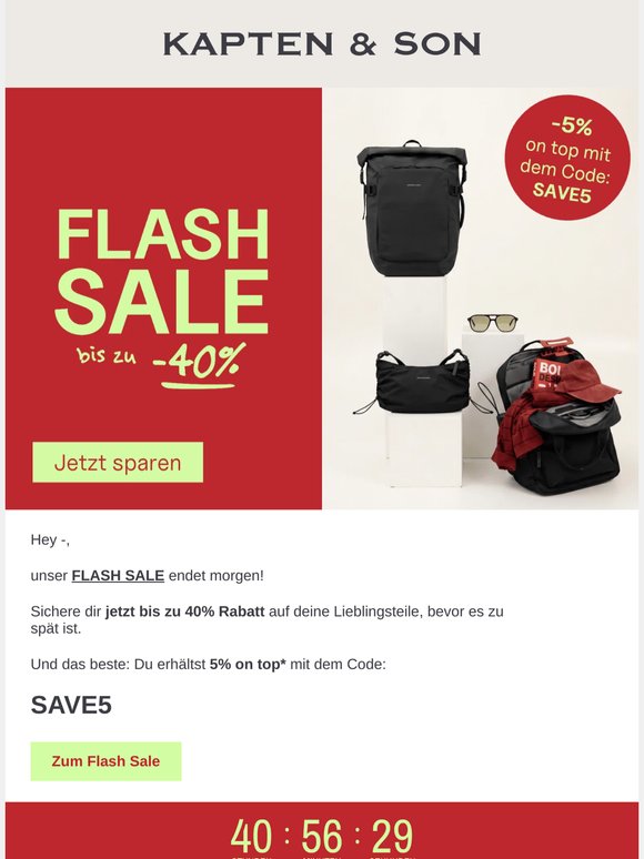 Nur bis morgen: Bis zu 40% sparen