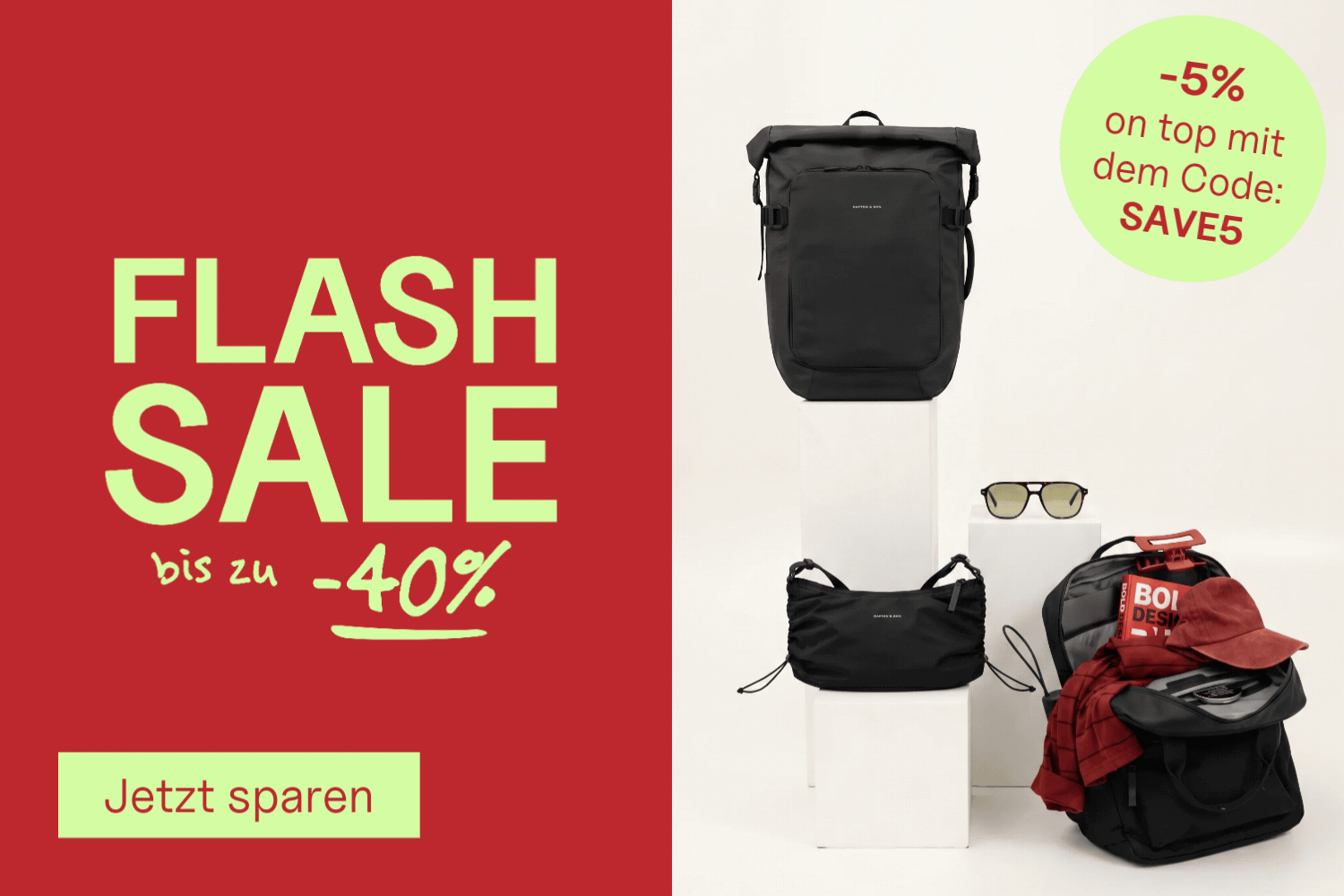 Flash Sale – bis zu -40% – Spare 5% on top mit dem Code: SAVE5