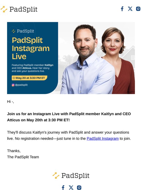 Real member. Real journey. Tune in live.