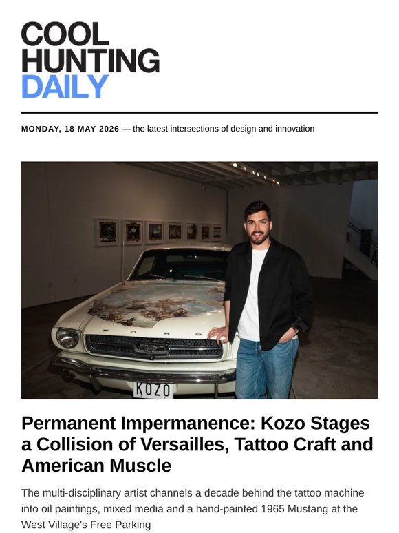 Kozo channels a decade behind the tattoo machine into oil paintings, mixed media and a hand-painted 1965 Mustang
