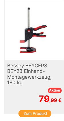 Bessey BEY23 EinhandMontagewerkzeug BEYCEPS Tragkraft max 180kg