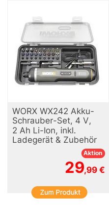 Worx WX242 AkkuSchrauber 4V 20Ah LiIon inkl Koffer