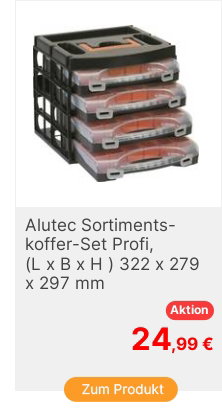 Alutec SortimentskofferSet L x B x H 322 x 279 x 297mm Anzahl Fcher 16 variable Unterteilung Inhalt 1St