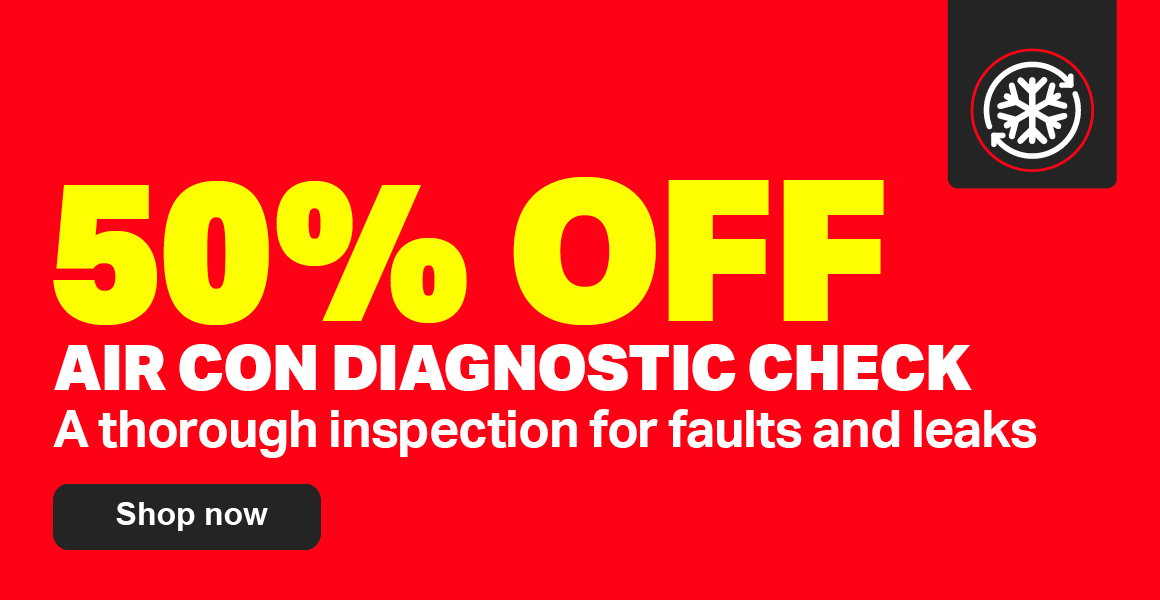 50% OFF AIR CON DIAGNOSTIC CHECK - A THOROUGH INSPECTION FOR FAULTS AND LEAKS