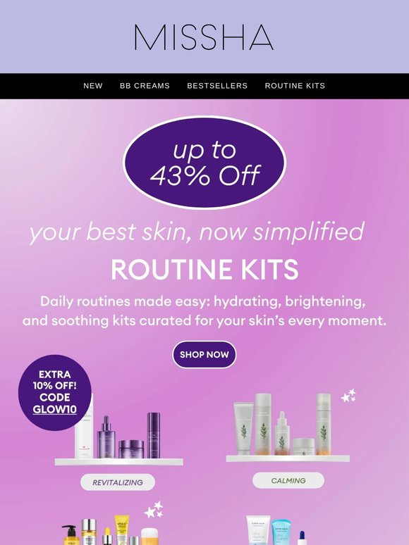 JUST DROPPED! ⚡ Up to 43% off all Routine Kits Starts NOW