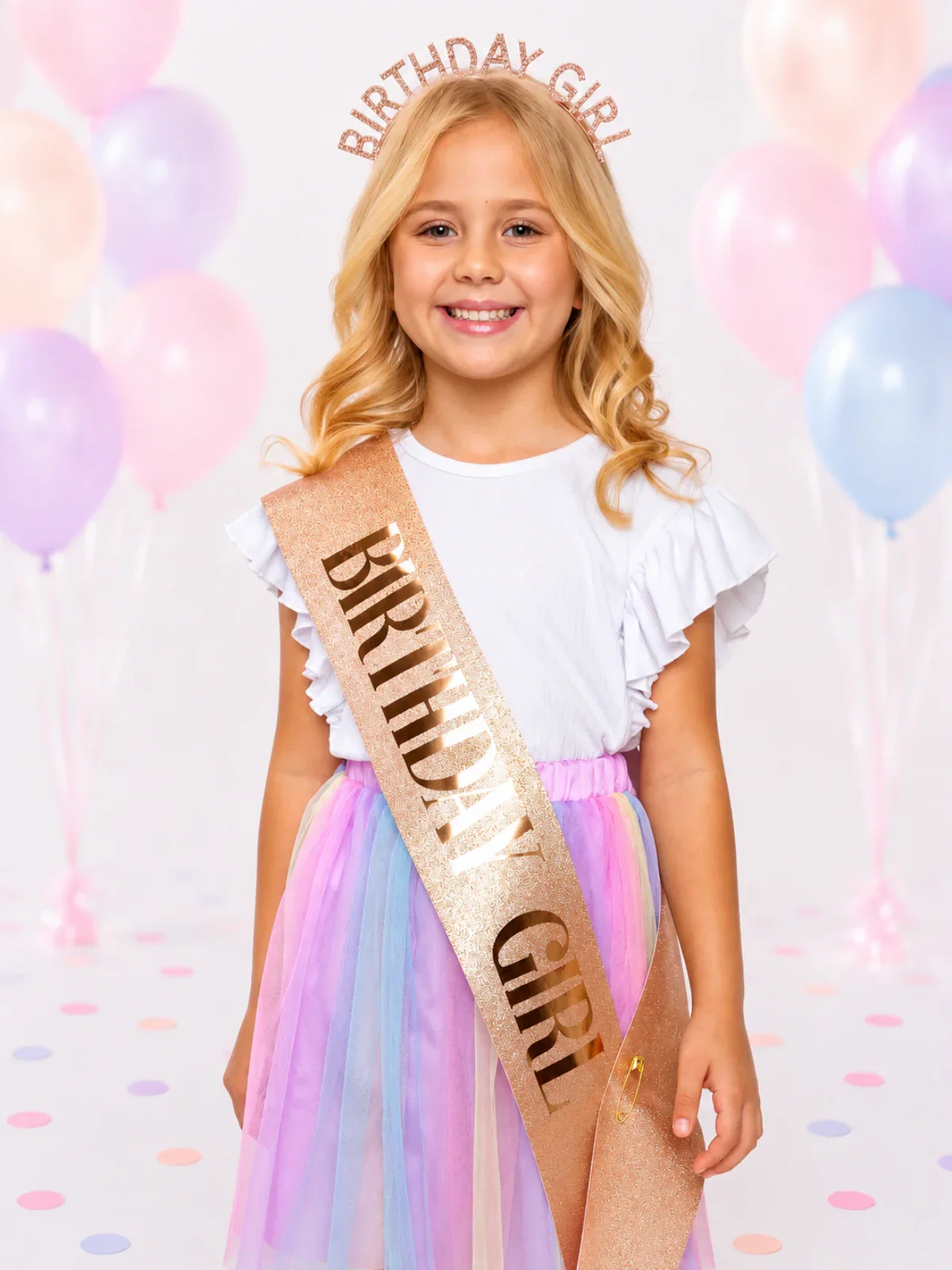 Image of Birthday Girl Glitter Headband & Sash Set