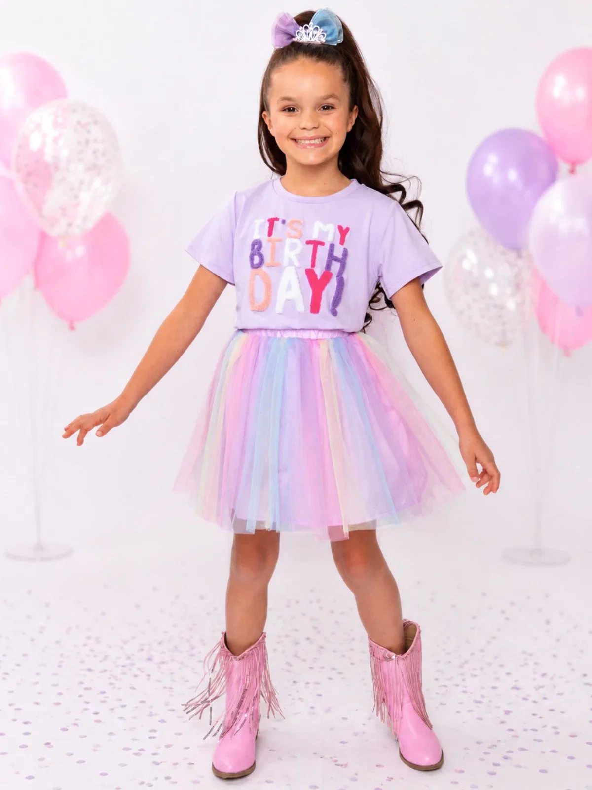 Image of Birthday Lavender Top and Tulle Skirt Set