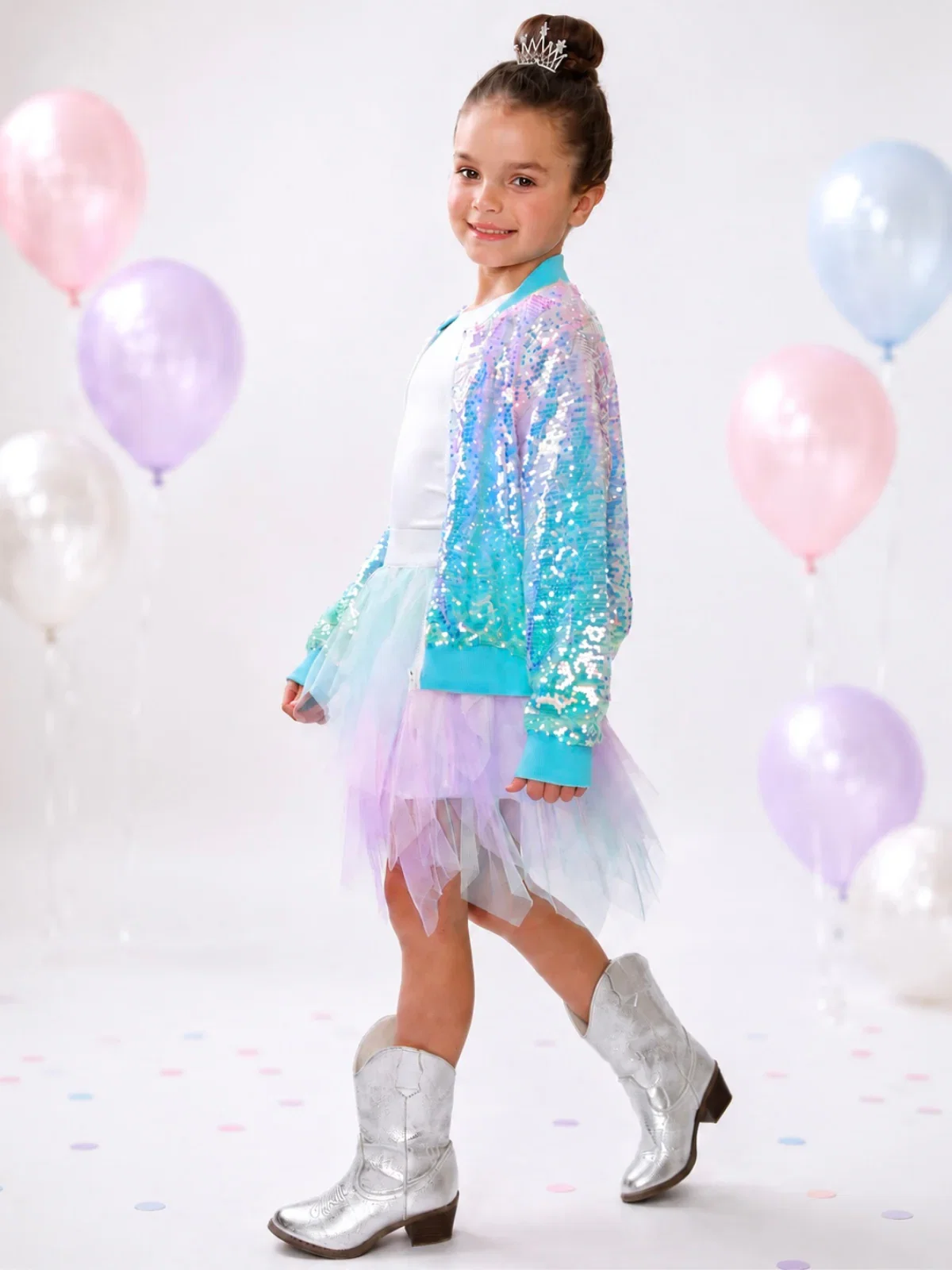 Image of Sparkle Glow Sequin Bomber Jacket
