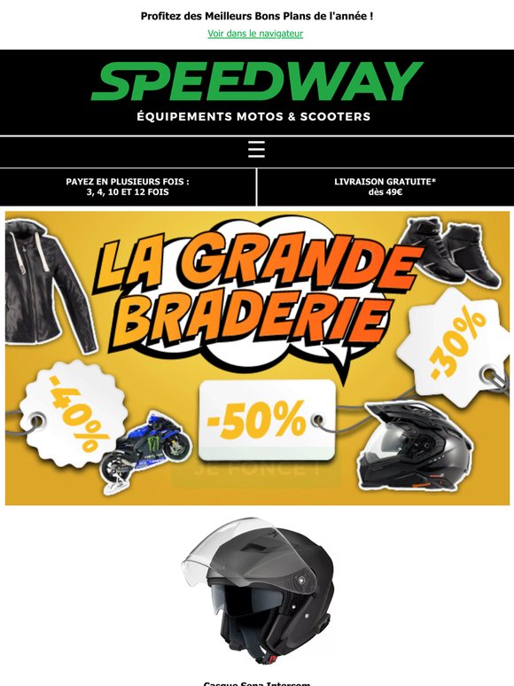 Le Grande Braderie Speedway - Jusqu'à -50% de Remise 🎁