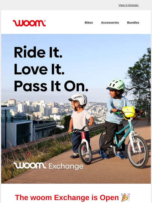woom Exchange is Open for Shopping ❤️