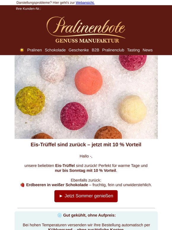 ☀️ Sommergenuss: Eis-Trüffel jetzt mit 10 % Vorteil
