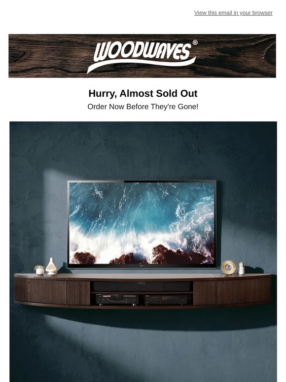 🚩Hurry, Almost Sold Out!! The Espresso Arc Floating TV Stand