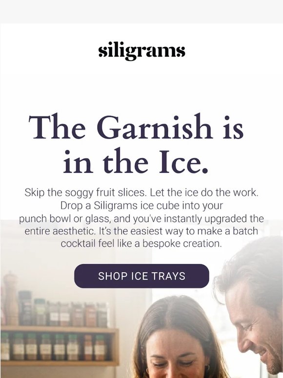 The garnish is in the ice